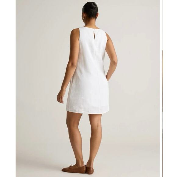 NWOT Quince 100% European Linen Tank Mini Dress White Sleeveless Size Small - Picture 7 of 10